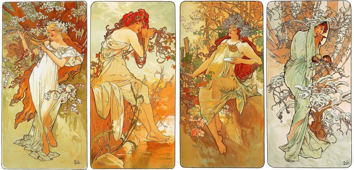 The four seasons (02) - Alphonse Mucha
