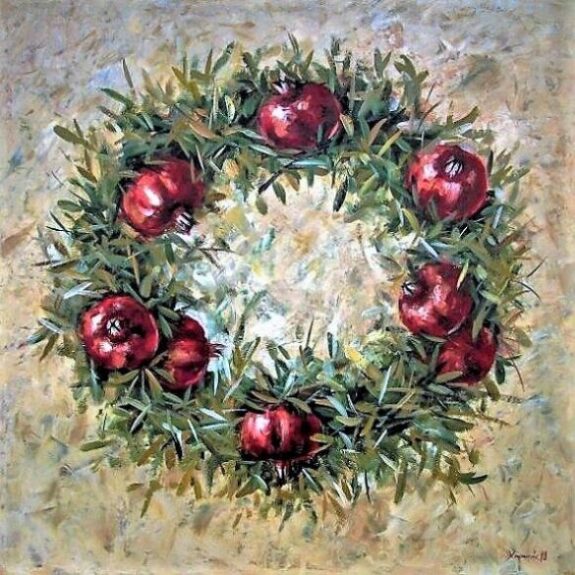 Στεφάνι με ρόδια (03) - Χαραυγή