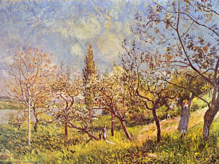 Orchard in spring - Alfred Sisley