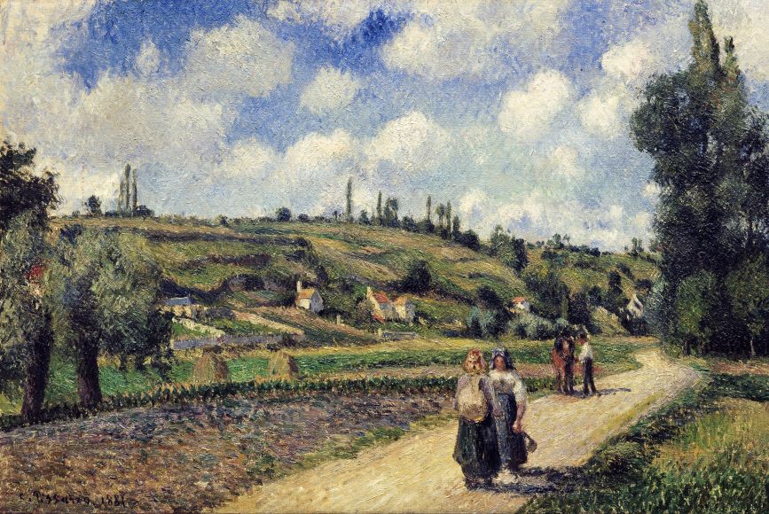 Πινακες Σε Καμβα Landscape Near Pontoise, The Auvers Road - Camille Pissarro