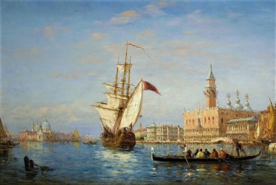 L'entrée dans le Grand Bassin, Venise - Felix Ziem