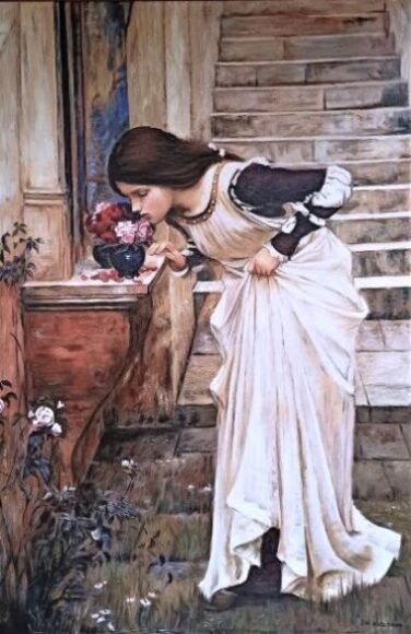 At the Shrine (detail) - John William Waterhouse