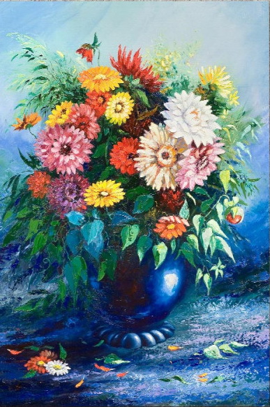 Πινακες Σε Καμβα Bouquet Of Wild Flowers In A Vase
