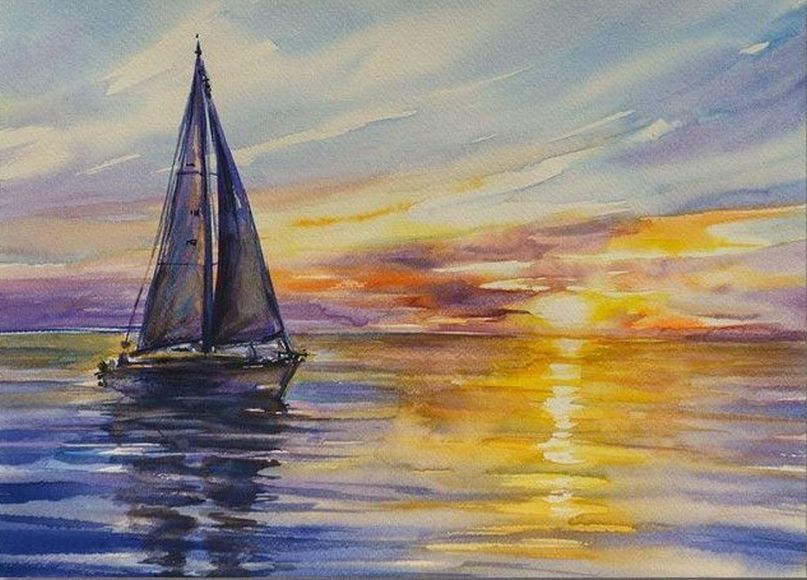 Ιστιοφόρο με ηλιοβασίλεμα