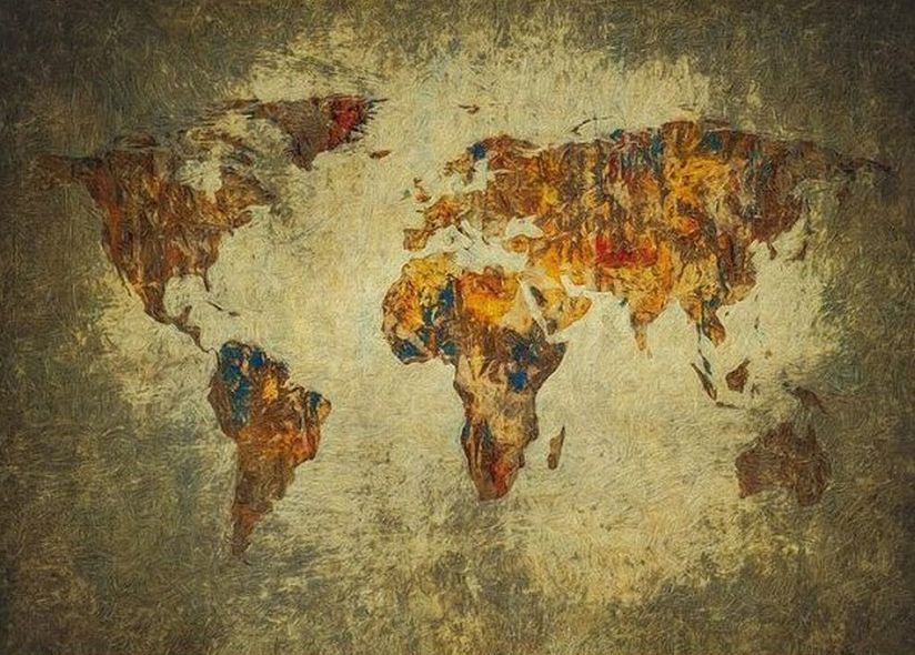 World Map in grudge style