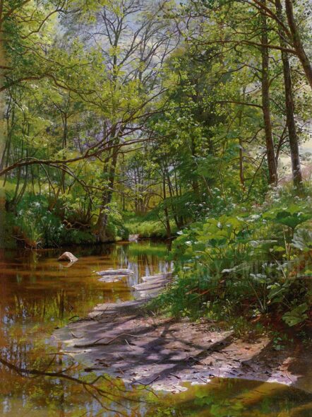 A River Landscape - Peder Mork Monsted