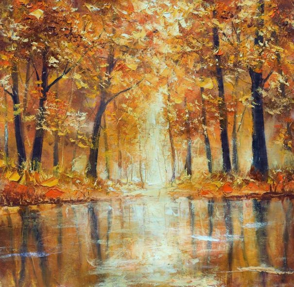Autumn Trees reflected in water