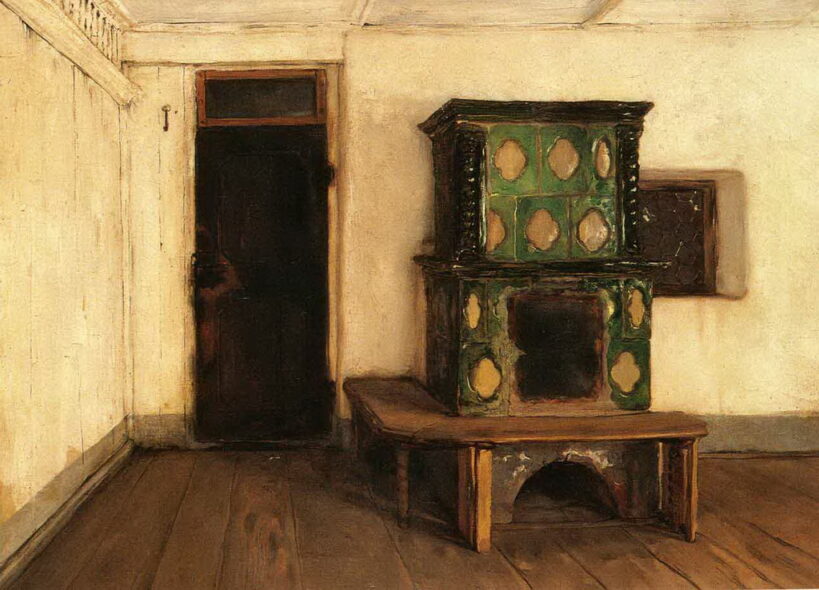 Τυρολέζικο δωμάτιο με πράσινη σόμπα - Γύζης Νικόλαος