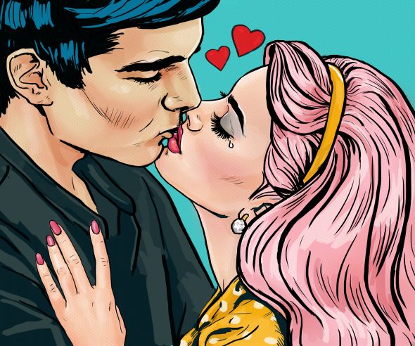 Kissing couple - Pop Art