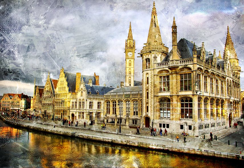 The old town of Ghent, Belgium