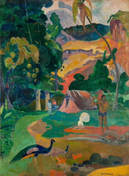 Landscape with peacocks - Paul Gauguin