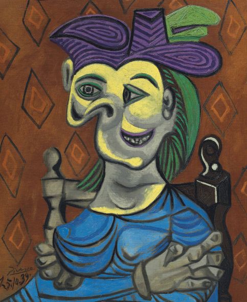 Seated Woman In Blue Dress - Pablo Picasso