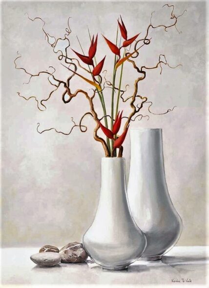 Λευκό βάζο με λουλούδια (03)