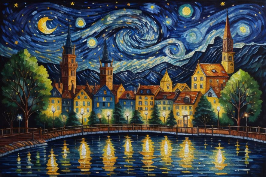 Α city under the night sky