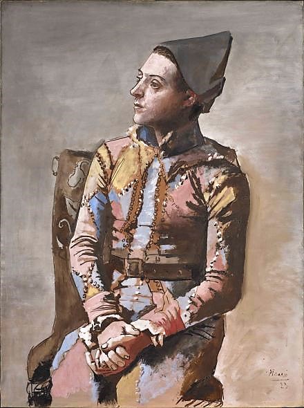 Seated Harlequin - Pablo Picasso