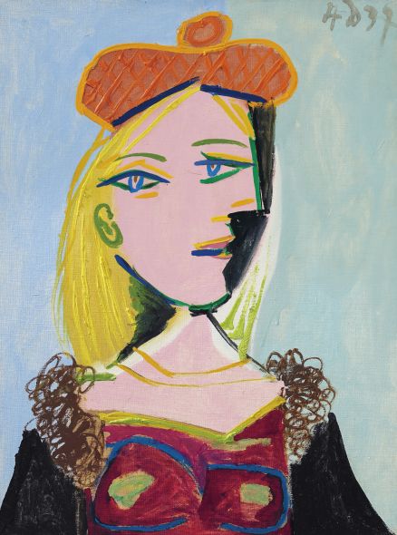 Marie Therese in an orange beret - Pablo Picasso