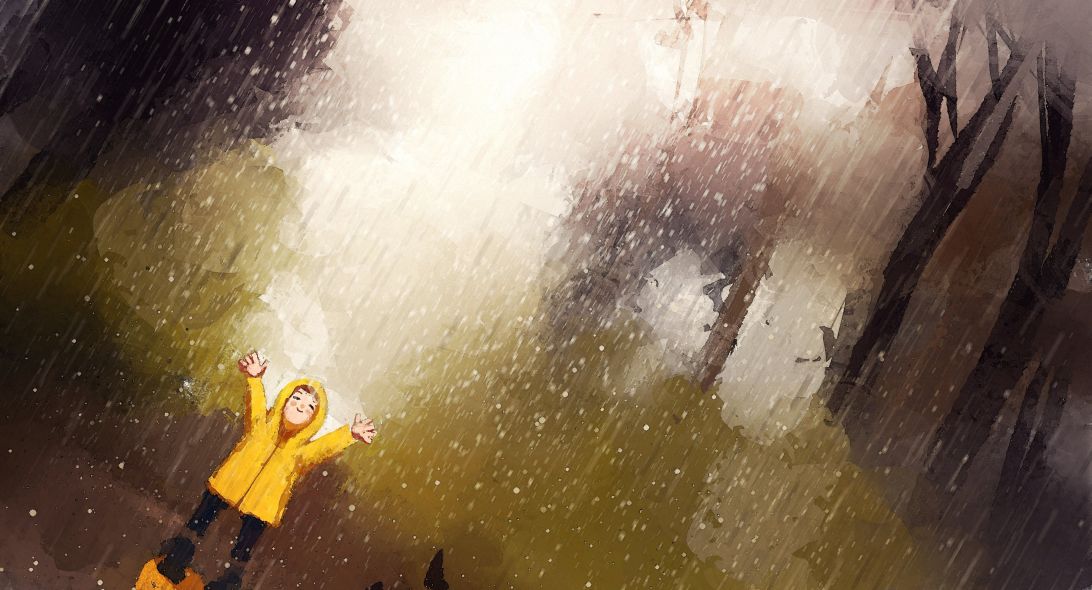 Ευτυχισμένος στη βροχή