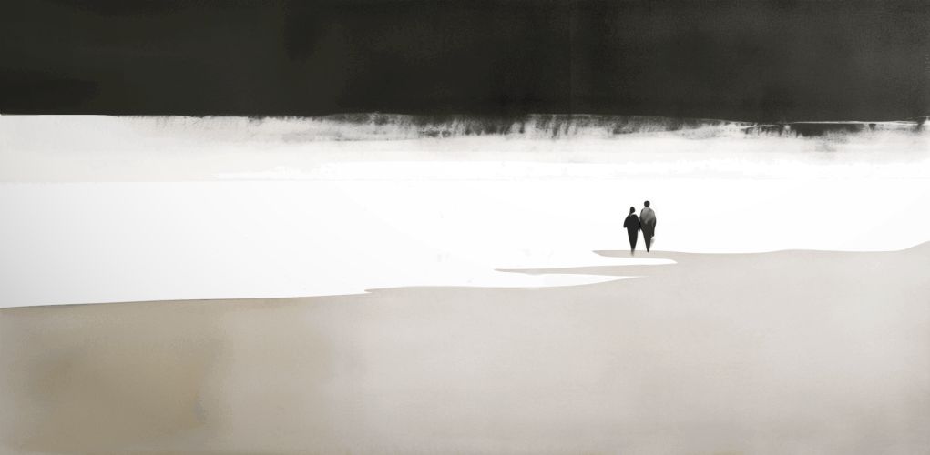 Περίπατος σε ασπρόμαυρο τοπίο