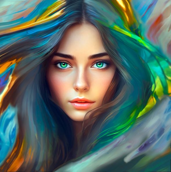 Πολύχρωμη κοπέλα