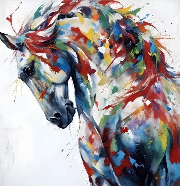 Horse in abstract colors