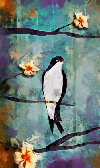 Χελιδόνι σε ανθισμένη κερασιά