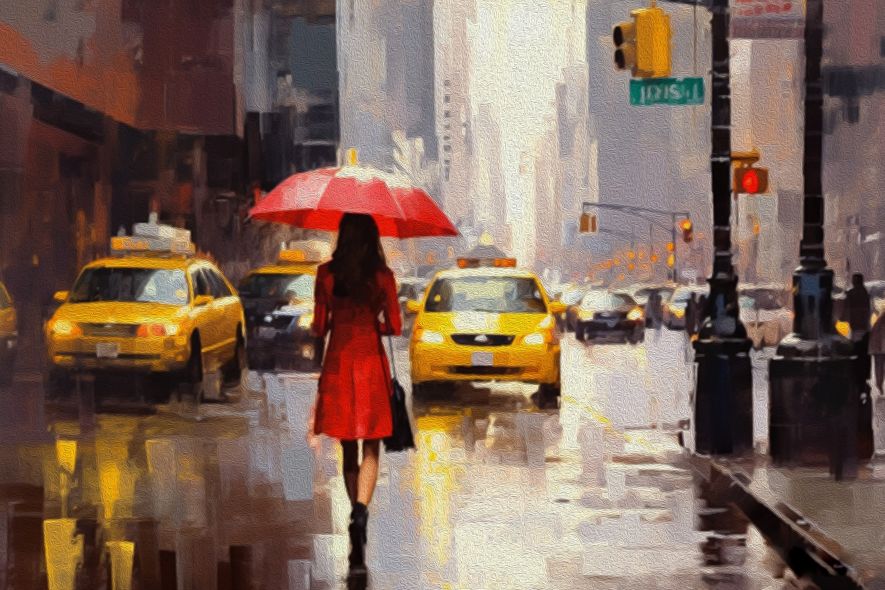 Βροχερή μέρα στη Νέα Υόρκη