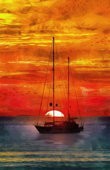 Ιστιοφόρο κατά το ηλιοβασίλεμα