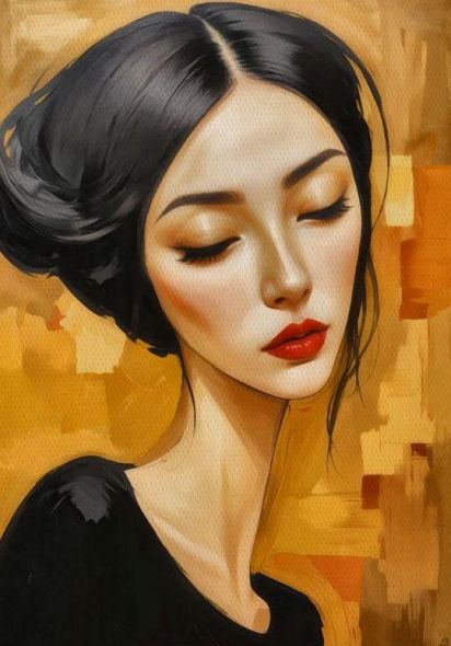 Modern Modigliani female portrait (02)