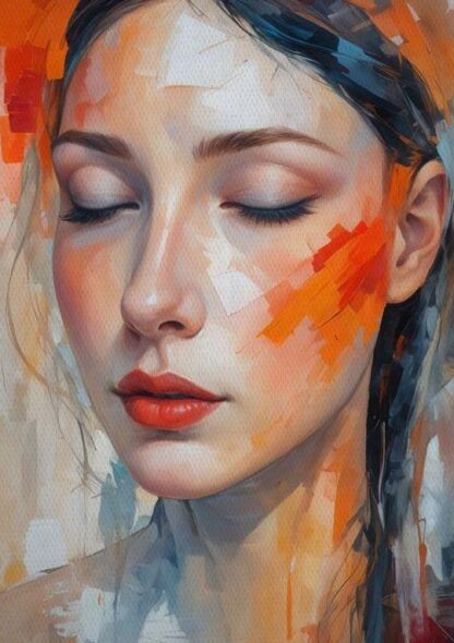 Modern Modigliani female portrait (04)