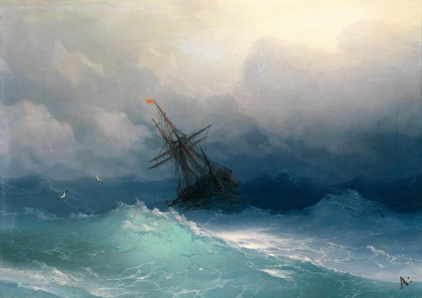 Ship on Stormy Seas – Ivan Konstantinovich Aivazovsky